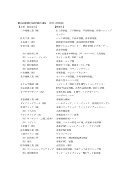 DOMESTIC MACHINERY （国産工作機械）