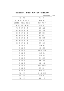 社会福祉法人 潤青会 理事・監事・評議員名簿