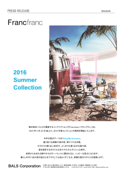 2016.03.31 Francfranc | 2016 Summer Collection