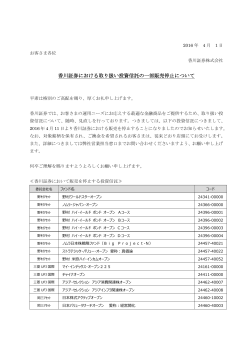 香川証券における取り扱い投資信託の一部販売停止について（2016.4.1）