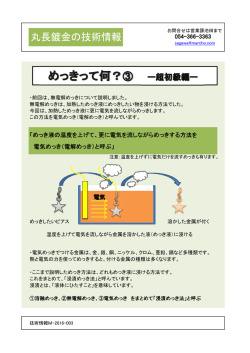 丸長鍍金の技術情報 - 丸長鍍金 株式会社