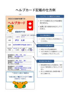 ヘルプカード記載の仕方例 ヘルプカード