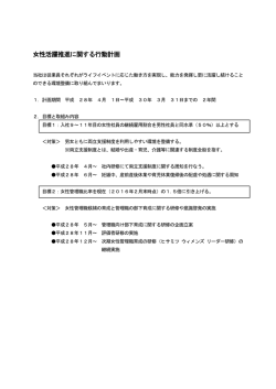 女性活躍推進に関する行動計画