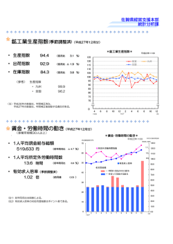 賃金・労働時間の動き（平成27年12月分）