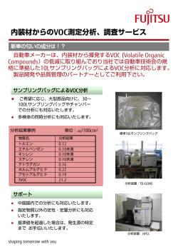 内装材からのVOC測定分析、調査サービス