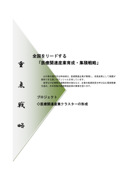 「医療関連産業育成・集積戦略」（PDF：274KB）