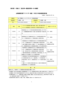 企業連携支援アドバイザー派遣 平成 28 年度派遣希望計画 （様式第1