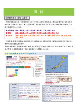 気象警報・注意報の種類と基準