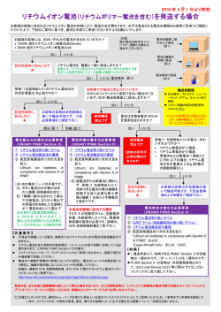 リチウムイオン電池（リチウムポリマー電池を含む）を発送する場合