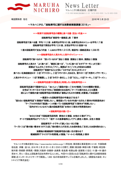～マルハニチロ、「回転寿司に関する消費者実態調査 2016」～