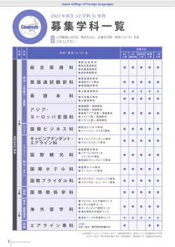 募集学科一覧 - 日本外国語専門学校