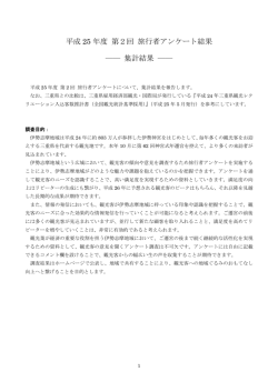平成 25 年度 第2回 旅行者アンケート結果