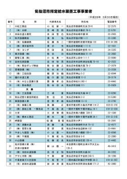気仙沼市指定給水装置工事事業者名簿(PDF文書)