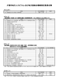 夕張市地方人口ビジョン及び地方版総合戦略 策定委員名簿(PDF:189KB)