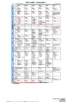 初診・専門外来担当医一覧表の一括ダウンロード（2016年4月