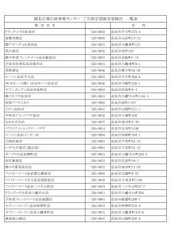 センターごみ指定袋等取扱店一覧