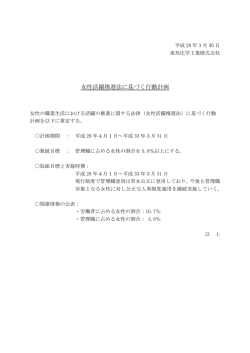 女性活躍推進法に基づく行動計画