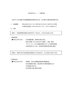 女性活躍推進法【行動計画】