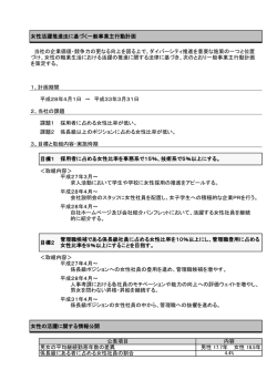 女性活躍推進法に基づく一般事業主行動計画 当社の企業価値・競争力
