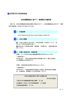 女性活躍推進法に基づく一般事業主行動計画