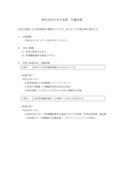株式会社ヰセキ北陸 行動計画