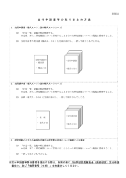 別紙2 交 付 申 請 書 等 の 取 り ま と め 方 法 ※交付申請書等関係書類を