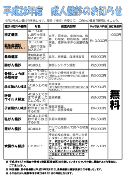 健診のお知らせ