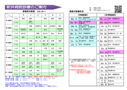 医師の診療科目 診療担当医表 (H28.4月～)