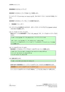 薬剤情報マスタセットアップ