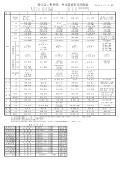 愛生会山科病院 外来診療担当医師表 （平成 28 年 4 月 1 日 現在）