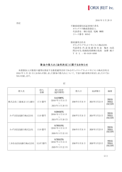 資金の借入れ（金利決定）に関するお知らせ