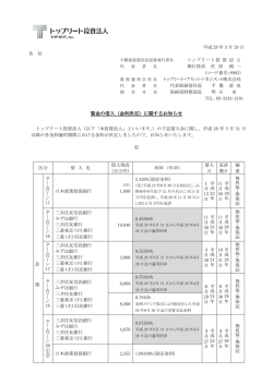 資金の借入（金利決定）に関するお知らせ
