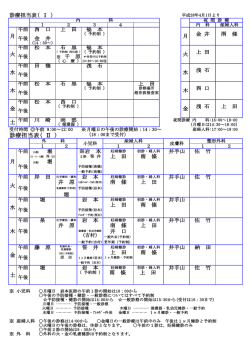 診療担当表( Ⅱ )