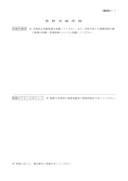 （様式6－ ） 業 務 実 施 体 制