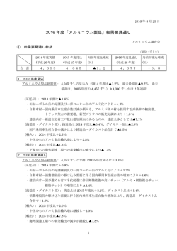 2016 年度「アルミニウム製品」総需要見通し