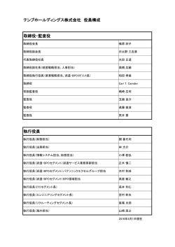 テンプホールディングス株式会社 役員構成 取締役・監査役 執行役員