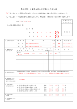 農地法第18条第6項の規定等による通知書