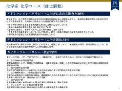 化学コース（修士課程）の教育ポリシー