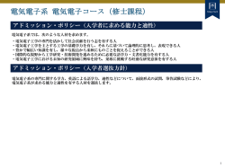 電気電子コース（修士課程）の教育ポリシー