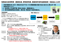 （農業生産、野菜卸売業、農産保存食料品製造業）（PDF）