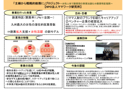 プロジェクト～女性人材で創業期の事業加速化＠創業特区福岡