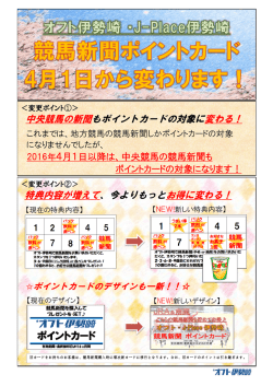 中央競馬の新聞もポイントカードの対象に変わる！ 特典内容が増えて