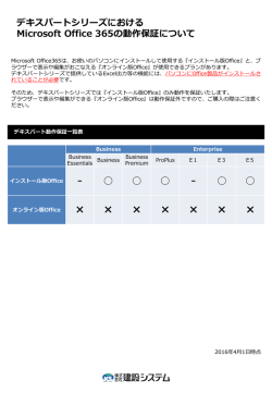 デキスパートシリーズにおける Microsoft Office 365の動作保証について
