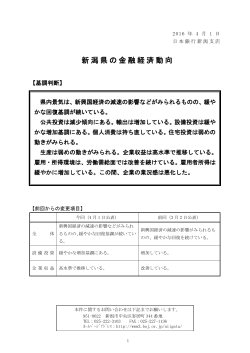 新潟県の金融経済動向