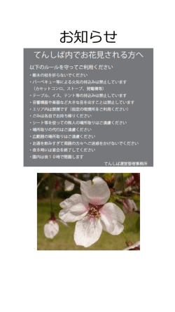 お知らせ てんしば内でお花見される方へ 以下のルールを守ってご利用
