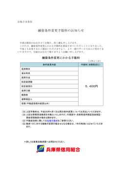 融資条件変更手数料のお知らせ