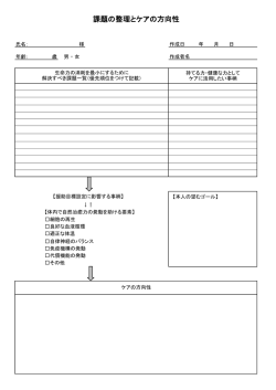 課題の整理とケアの方向性