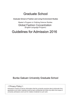 Guidelines for Admission 2016