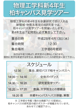 見学ツアー - 東京大学 工学部物理工学科・大学院工学系研究科物理