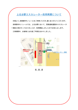 上北台駅エスカレーター供用再開について